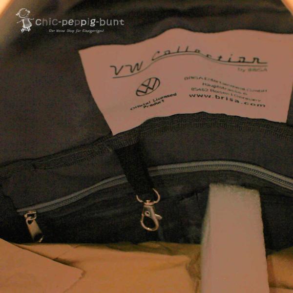 Umhängetasche VW T1 Bus 1 Fach Kunstleder blau-creme